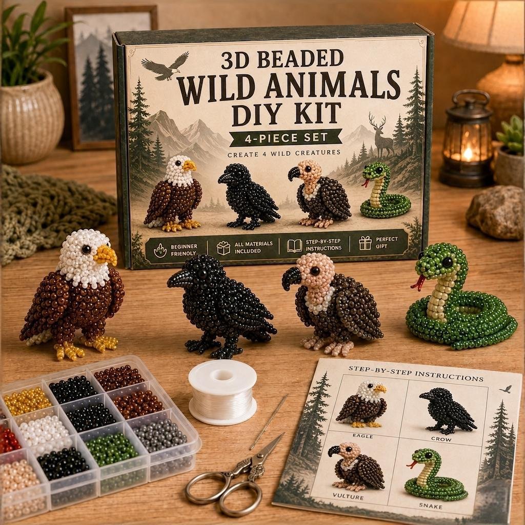 🧵✨Tiny 3D Beaded Animal DIY Kit
