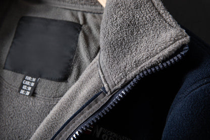 LAST DAY PROMOTION - 50%OFF🔥 Unisex Full Zip Stand Collar Reversible Fleece Coat