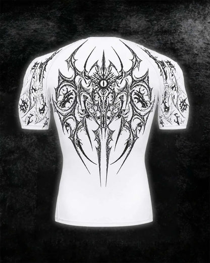 Void Eye Compression Tee [White Rune]