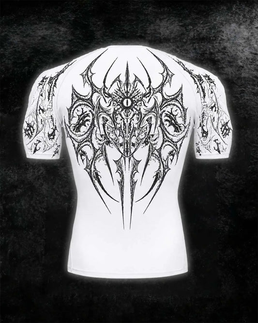 Void Eye Compression Tee [White Rune]