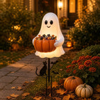 👻 Halloween Ghost Candy Holder Garden Decor – Cute Outdoor Treat Bowl & Yard Ornament