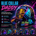 🔥Father‘s Day 50% OFF 👷‍♂️ Blue Collar Daddy Hydro-Dipped Hard Hat | Industrial Rigid Impact-Resistant Safety Helmet with Full-Wrap Gloss Artwork