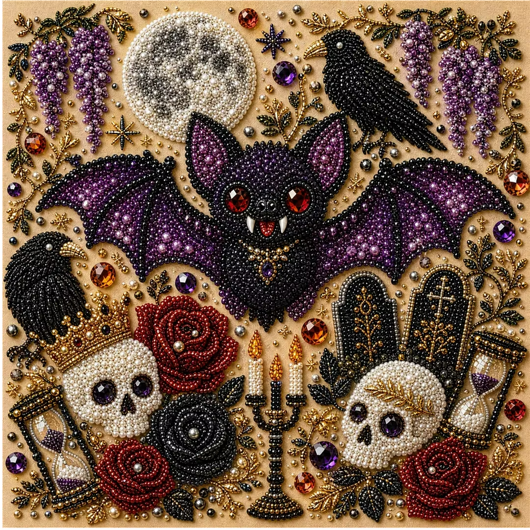 💥 Limited Time 49% OFF – 👻✨ Halloween Pearl Art DIY Kit – Create Spooky-Cute Magic