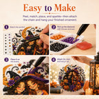 🎃Halloween Witch Friendship Diamond Art Suncatcher Sparkling Window Decor Gift✨🎃✨✨