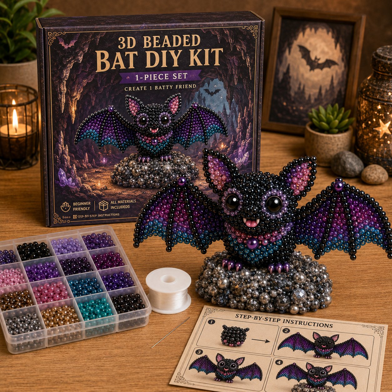 🧵✨Tiny 3D Beaded Animal DIY Kit