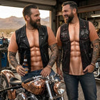 💪🔥 Personalisiertes Sixpack-ABS-Shirt mit Bikerweste für Herren – Lustiges 3D-T-Shirt – 😂🤘 Sieh aus wie ein Biker, fühl dich wie eine Legende!