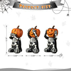5.75" Jack-O'-Lantern Skull Figurine Statues | Collectible Halloween Decor (3-Pack)