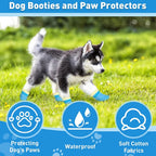 4Pcs Dog Booties and Paw Protectors, Anti-Slip Waterproof Dog Sock