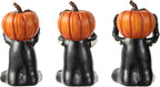 5.75" Jack-O'-Lantern Skull Figurine Statues | Collectible Halloween Decor (3-Pack)