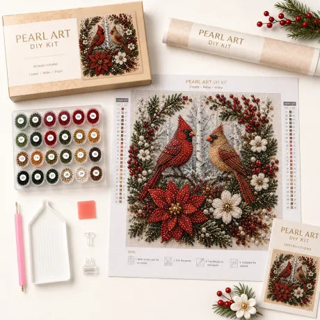 📈🔥2026 Top Picks🐦 Cardinal Winter Pearl Art DIY Kit