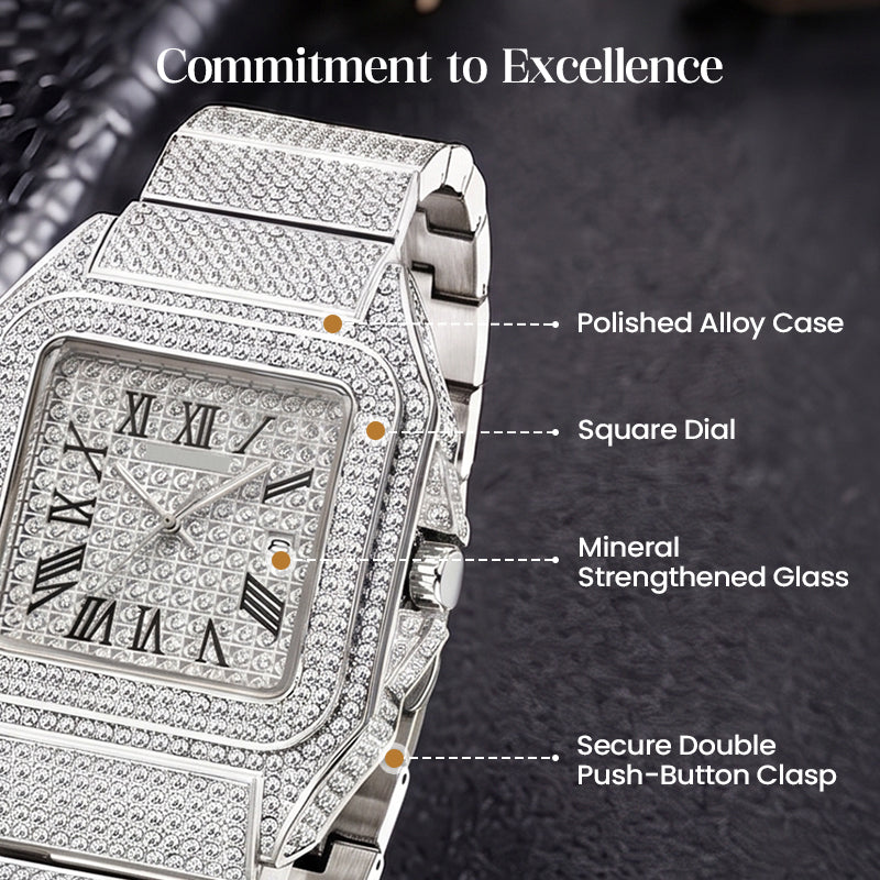 ✨Luxury Square Rhinestone Watch – Elegant Sparkle for Every Occasion✨