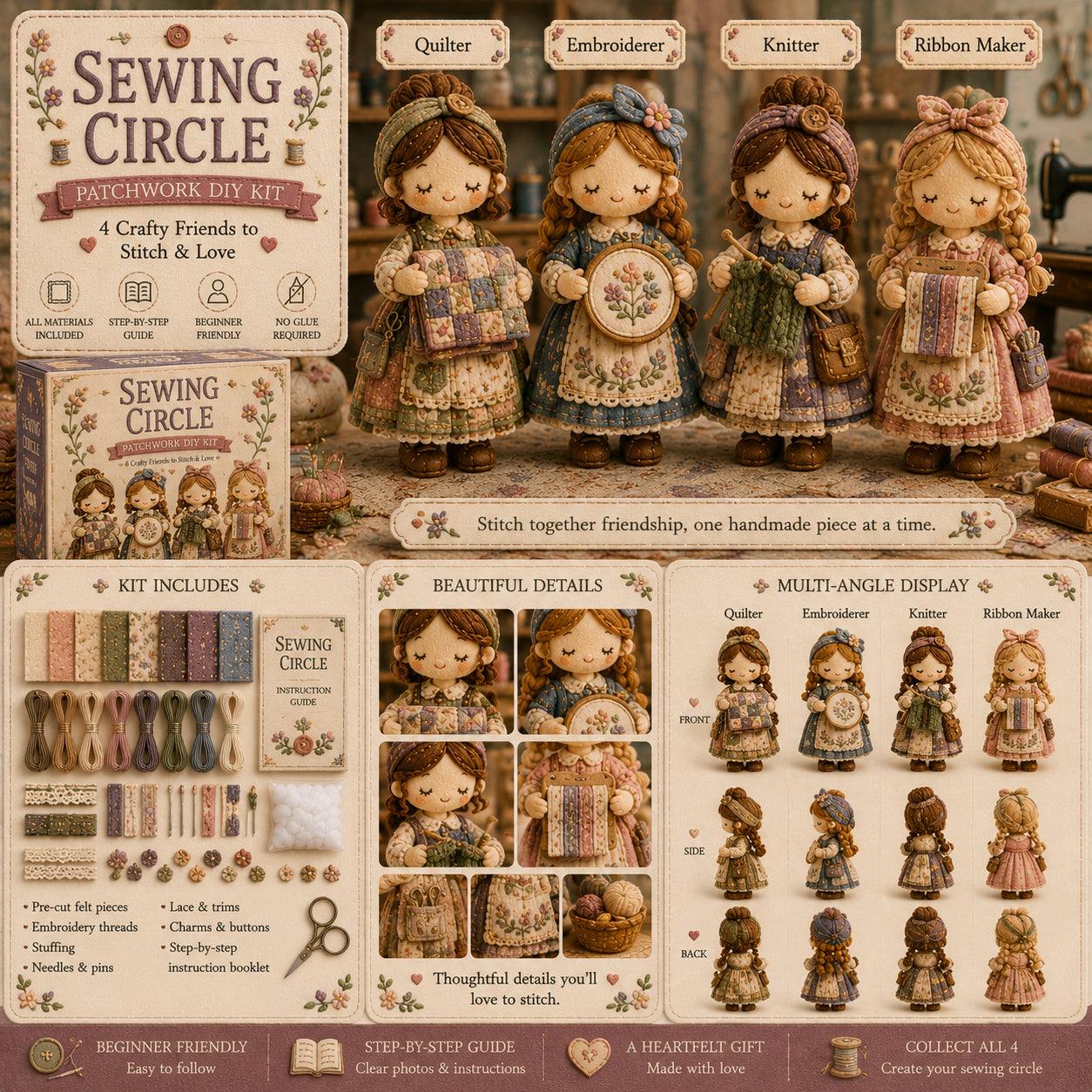 🎁Last Day Buy 2 Save 10%🧵 Tiny Worlds Collection – Patchwork DIY Kit Series