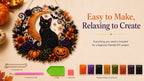 Black Cat Moon Diamond Art Hanging Ornament Kit – Relaxing DIY Halloween Craft 🎃💎 (📦Buy 2 Free Shipping)