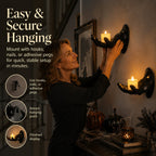 Halloween Decorations, Pack of 3 Wall Mounted Creepy Reaching Hands with Lighted Candles