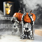 5.75" Jack-O'-Lantern Skull Figurine Statues | Collectible Halloween Decor (3-Pack)