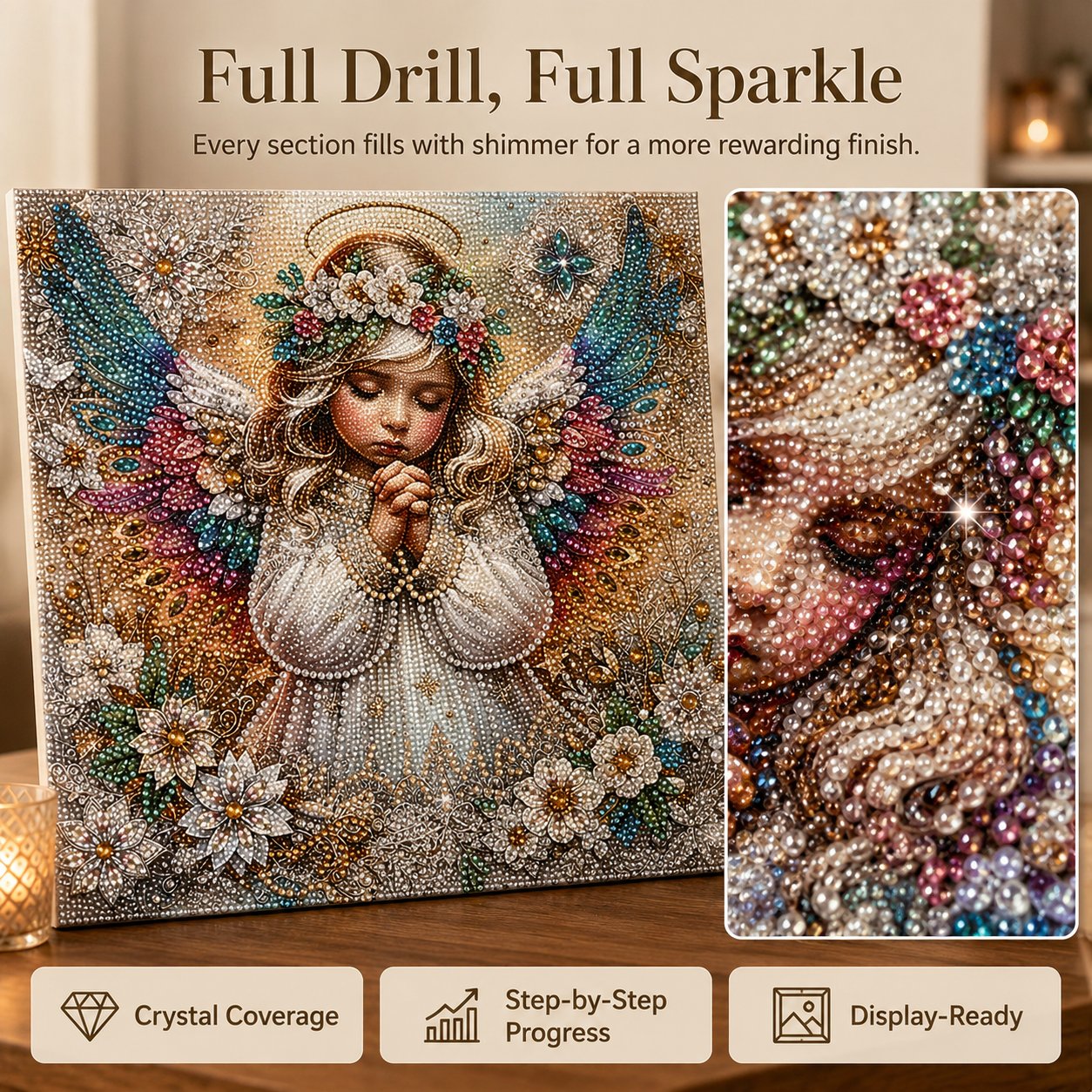 🧘Relaxing & Beginner-Friendly-Sparkling Crystal Diamond Art Kit For DIY Wall Decor