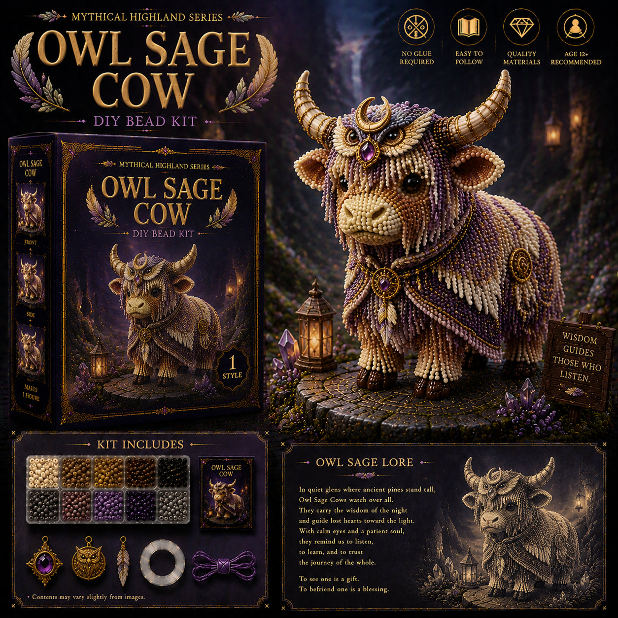 🔥Last Day BUY 3 GET 1 FREE🐮 Mythical Highland DIY Bead Kit Collection