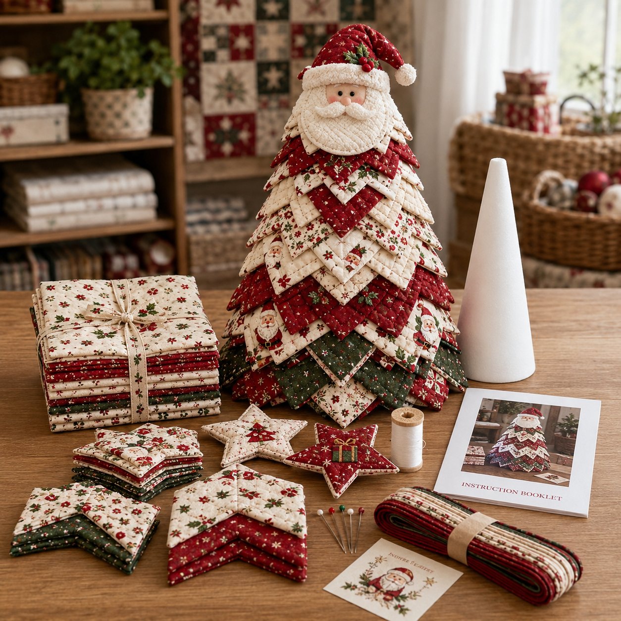 🔥Last Day 49% OFF ✨DIY Quilted Santa Christmas Tree Kit