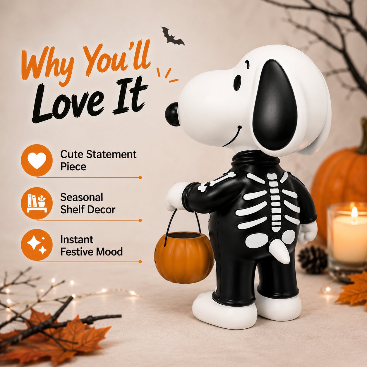 🎃 Light Up Halloween with the Cutest Skeleton Pup! 🐶✨