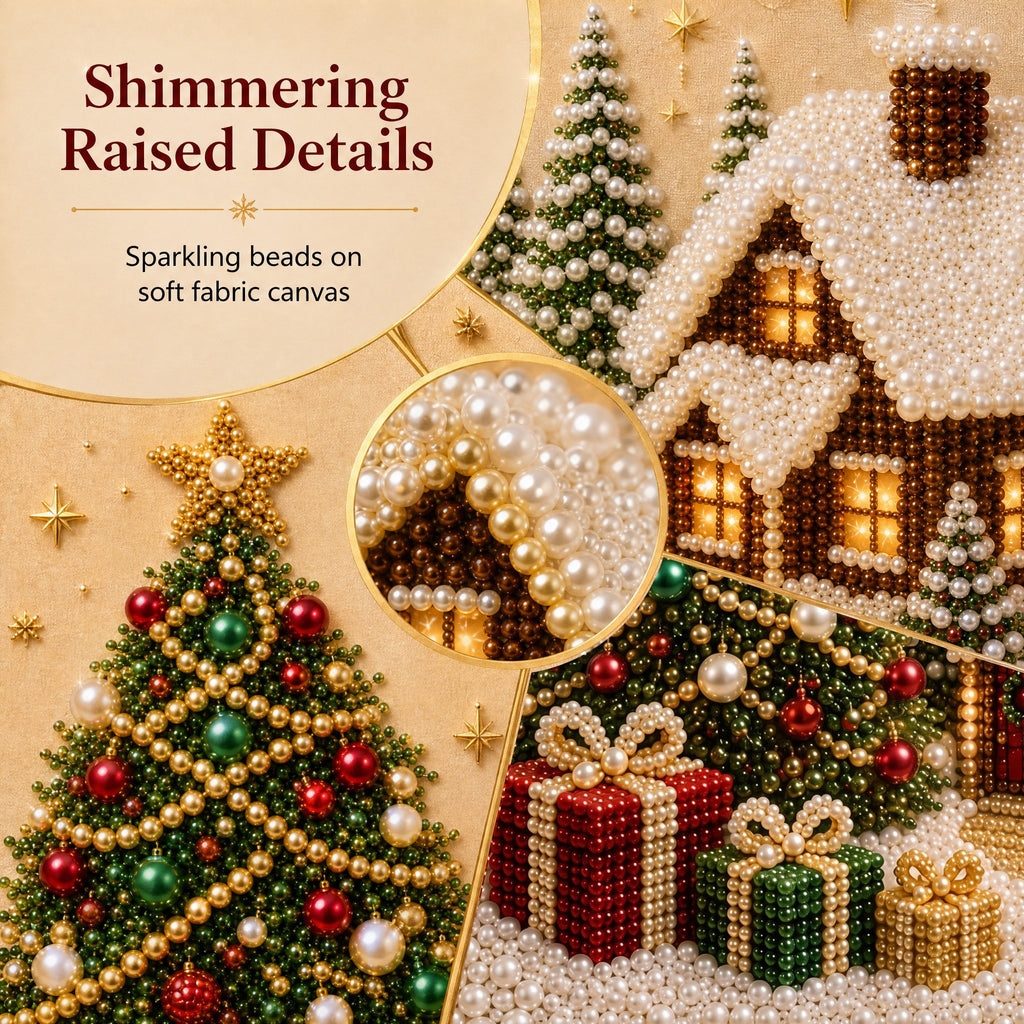 🧘Relaxing & Beginner-Friendly-🎄🎅 Premium 3D Pearl Christmas Wall Art Kit