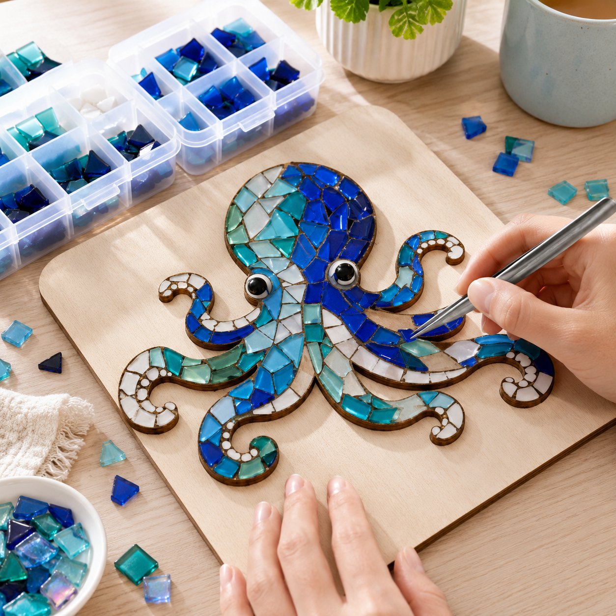 🔥 LAST DAY 59% OFF – 🌊 Octopus Mosaic Kit | Beginner-Friendly DIY Glass Craft with Step-by-Step Instructions