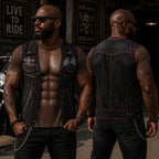 💪🔥 Personalisiertes Sixpack-ABS-Shirt mit Bikerweste für Herren – Lustiges 3D-T-Shirt – 😂🤘 Sieh aus wie ein Biker, fühl dich wie eine Legende!