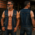 💪🔥 Personalisiertes Sixpack-ABS-Shirt mit Bikerweste für Herren – Lustiges 3D-T-Shirt – 😂🤘 Sieh aus wie ein Biker, fühl dich wie eine Legende!