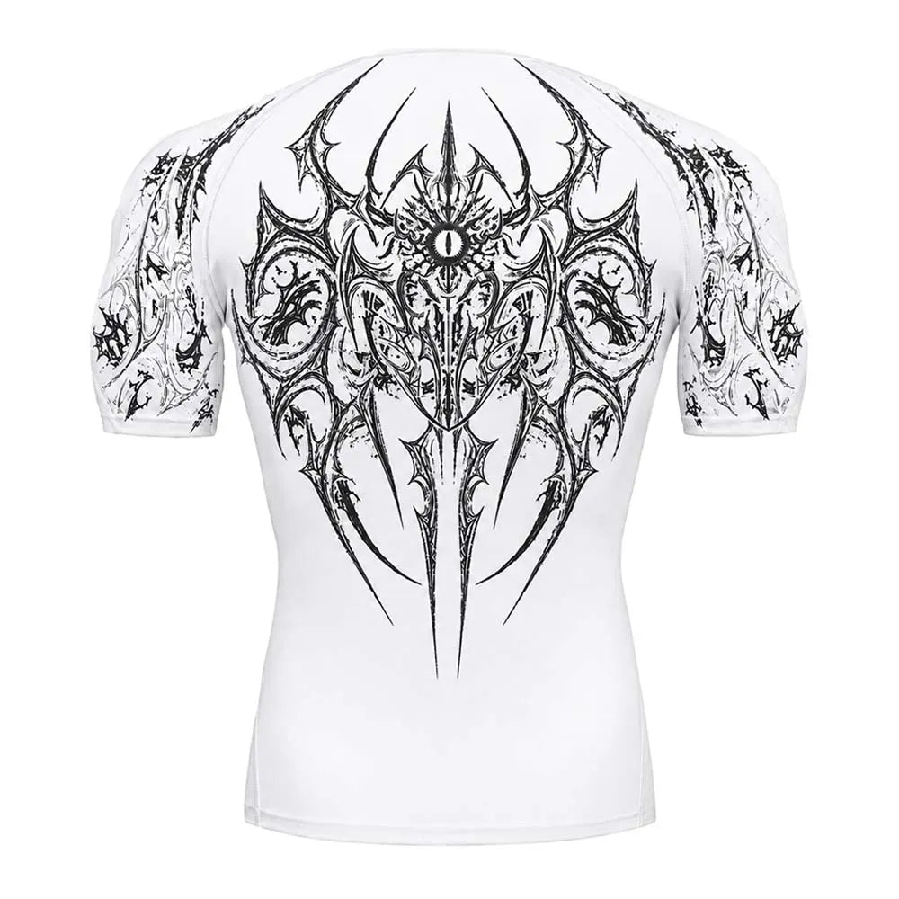 Void Eye Compression Tee [White Rune]