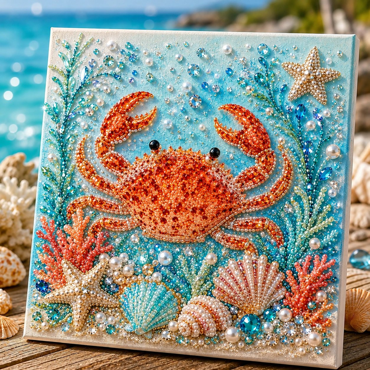 🔥 Last Day 49% OFF - 🌊✨ Ocean Theme Pearl Art DIY Kit – Relaxing DIY Craft to Create Stunning Coastal Artwork (📦Buy 2 Free Shipping)