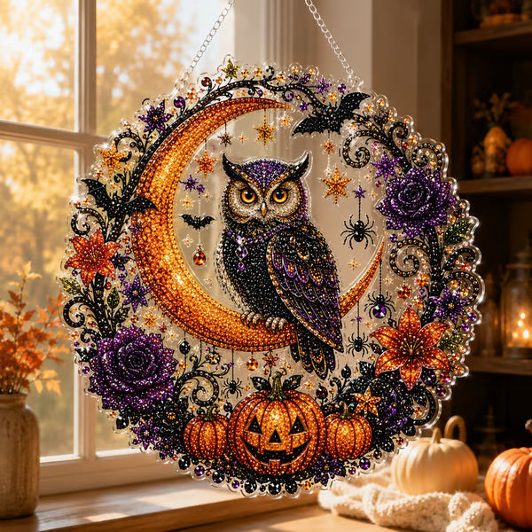 🎃Halloween Witch Friendship Diamond Art Suncatcher Sparkling Window Decor Gift✨🎃✨✨
