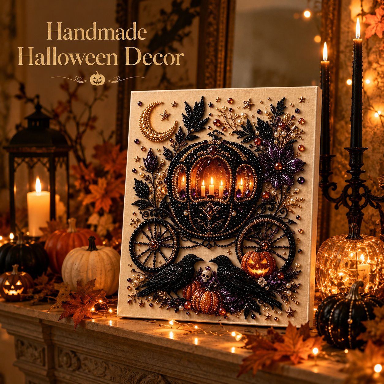 🔥LAST DAY 50% OFF - 🎃Halloween Pearl Diamond Art DIY Kit👻 (No Mess, Beginner)