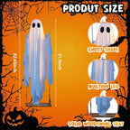 🎁HOT DEAL – Up to 49% OFF🔥Halloween Decorations OutdoorHanging Swing Ghost Halloween Decor with String Lights, Spooky Cute Ghosts Decorations for Front Porch Yard Tree