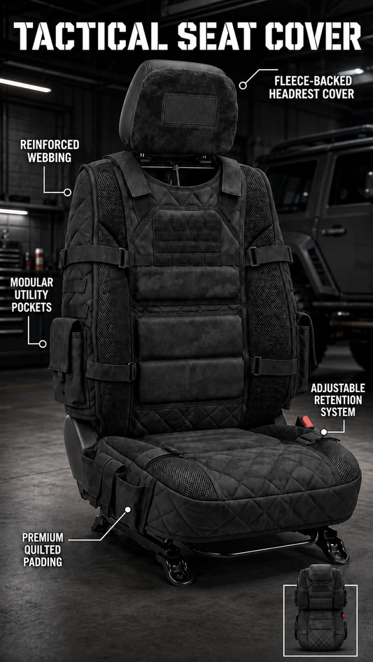 🚙Rugged Truck Seat Cover – Tactical Storage, Seat Protection & All‑Day Comfort