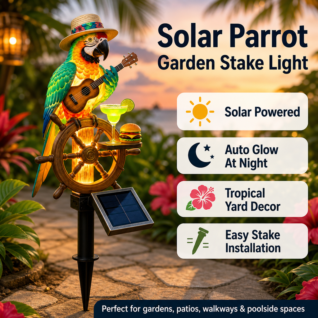 🔥Last Day 49% OFF Sola🔥-🌴Powered Parrot Garden Light- "Welcome to Paradise"