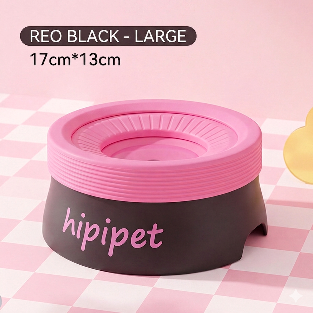 New dog bowl with a non-wetting mouth and floating water bowl