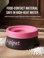 New dog bowl with a non-wetting mouth and floating water bowl