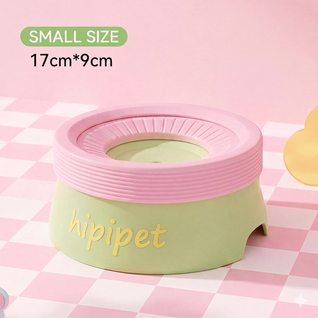 New dog bowl with a non-wetting mouth and floating water bowl