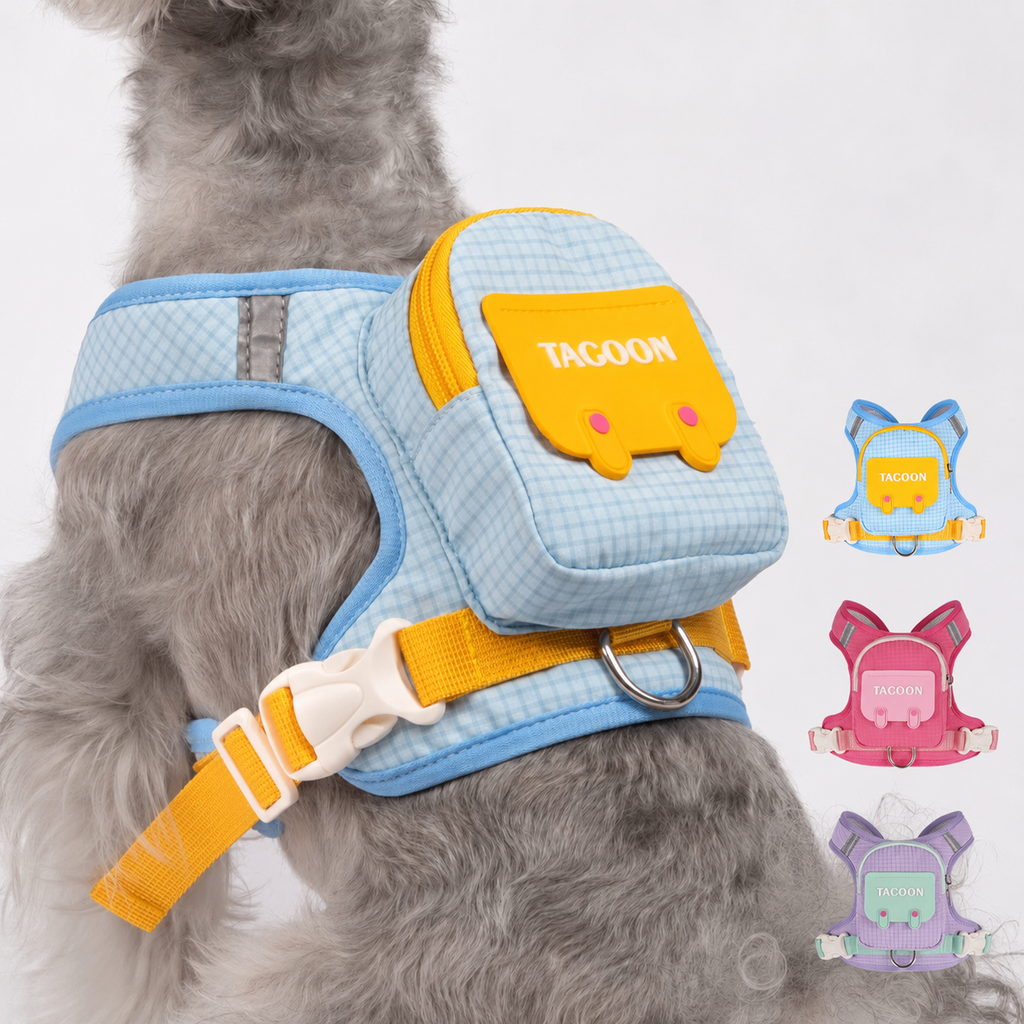 Reflective Safety Harness + Leash – Integrated Bag Dispenser