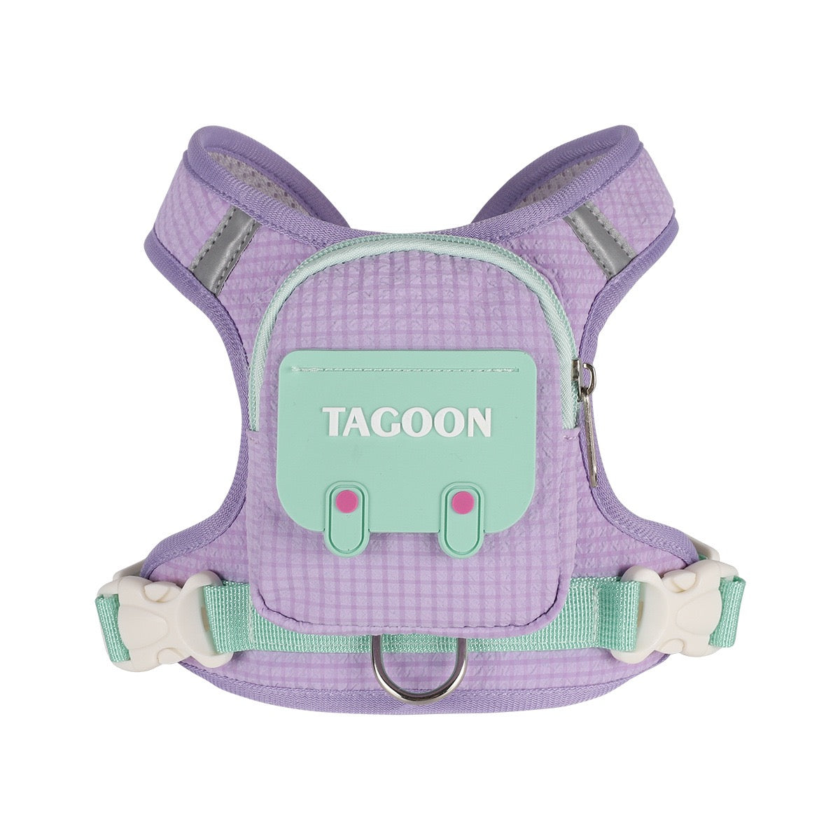 Reflective Safety Harness + Leash – Integrated Bag Dispenser