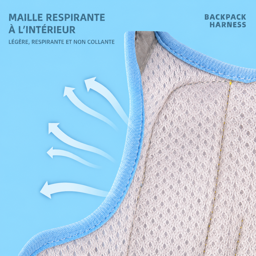 Reflective Safety Harness + Leash – Integrated Bag Dispenser
