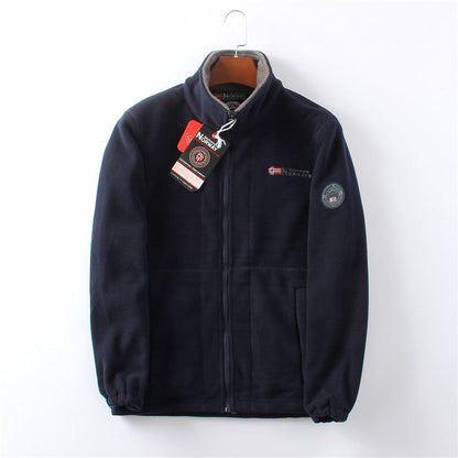 LAST DAY PROMOTION - 50%OFF🔥 Unisex Full Zip Stand Collar Reversible Fleece Coat