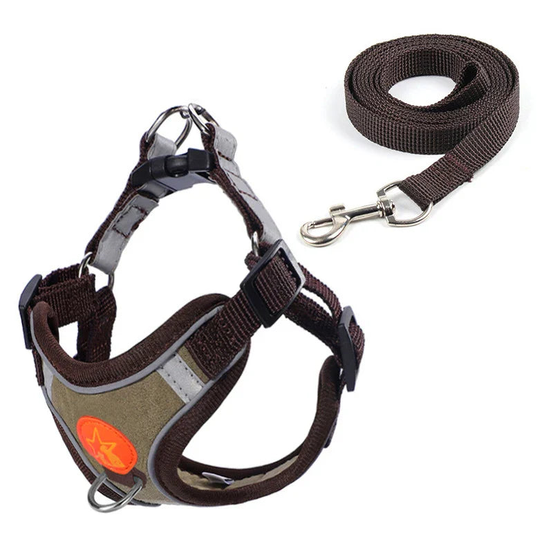 Dogs Harness Vest Walking Traction Rope Reflective Straps Soft Mesh