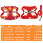 Dogs Harness Vest Walking Traction Rope Reflective Straps Soft Mesh