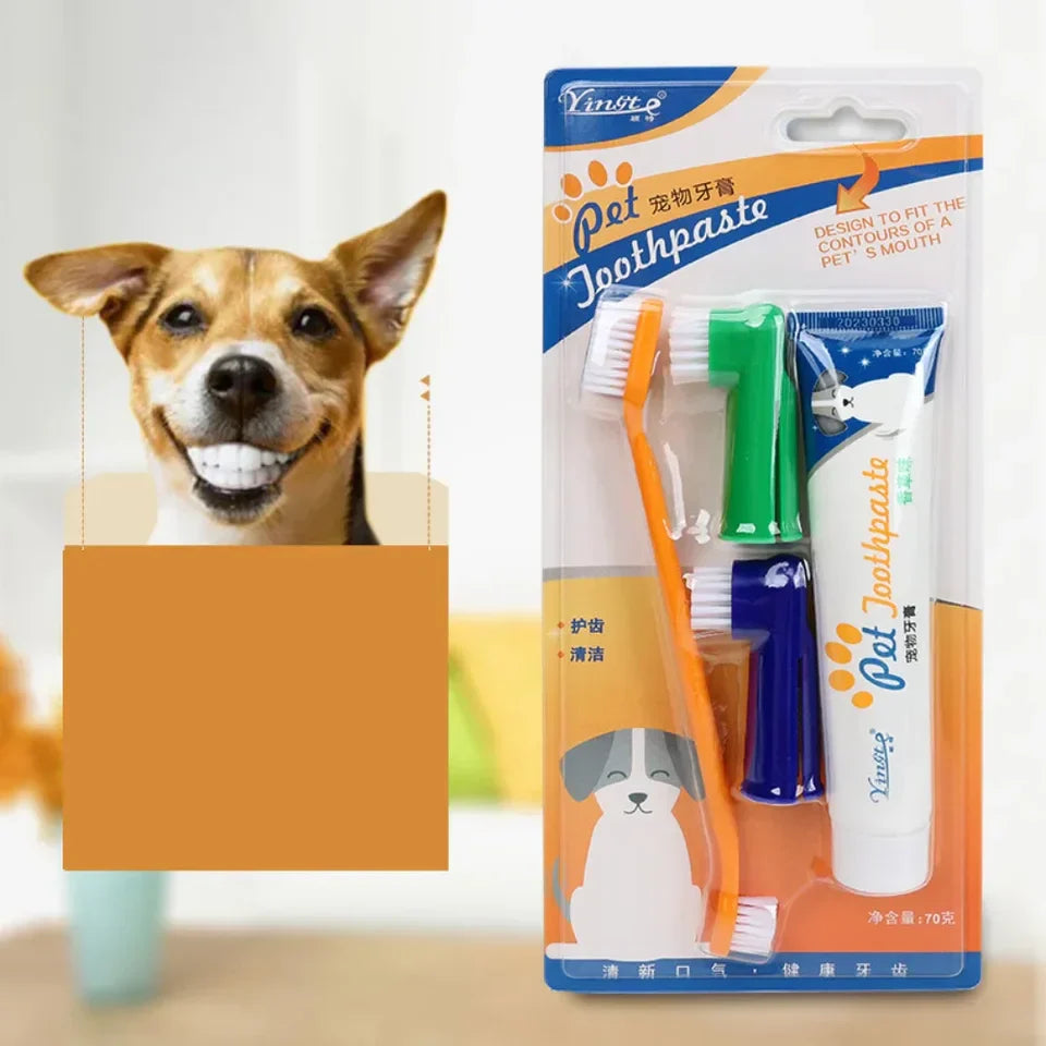 Pet Cleaning Tools Kit Gum Care Reduces Plaque & Tartar Set