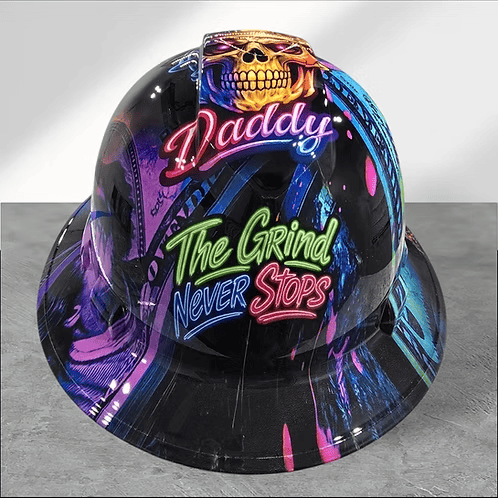 🔥Father‘s Day 50% OFF 👷‍♂️ Blue Collar Daddy Hydro-Dipped Hard Hat | Industrial Rigid Impact-Resistant Safety Helmet with Full-Wrap Gloss Artwork