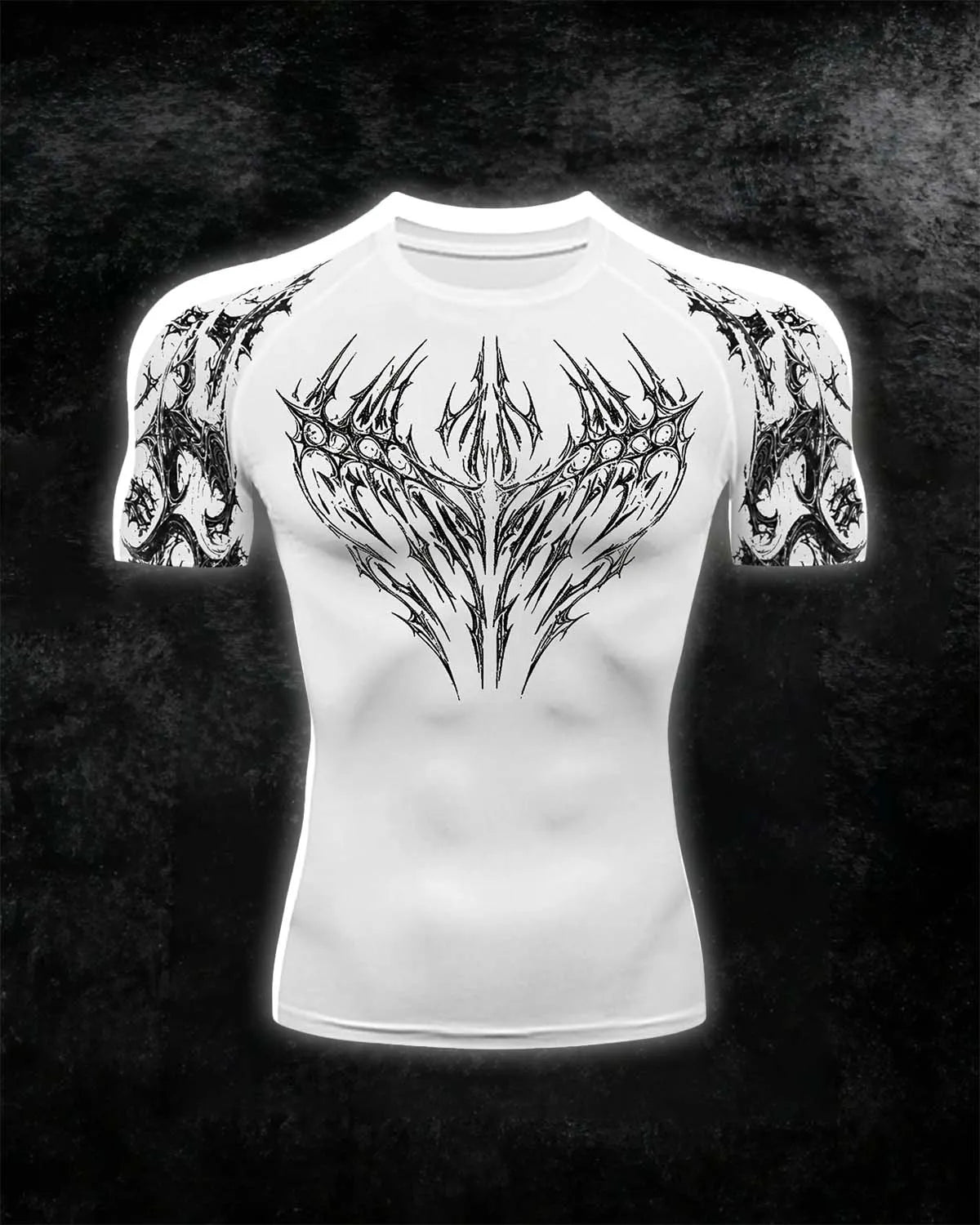 Void Eye Compression Tee [White Rune]