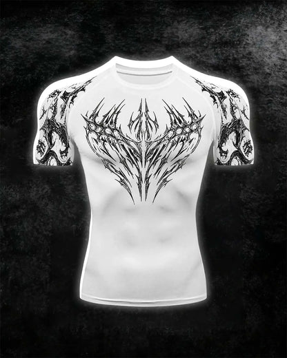 Void Eye Compression Tee [White Rune]