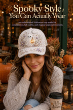🎃 3D Halloween Embroidery Cap | Spooky Cute Adjustable Hat for Fall Outfits, Daily Styling & Halloween Parties