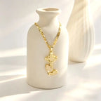 Cross & Prayer Hands Pendant Necklace