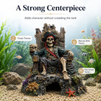 Underwater Pirate Skeleton Throne Aquarium Hideout Cave Decor